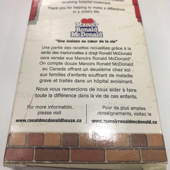 Vintage 2003 Ronald McDonald House Finger Puppet Doll In Original Box - Picture 9 of 10